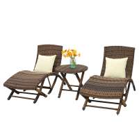 Beach craft rattan wicker rattan garden furniture recliner outdoor chair