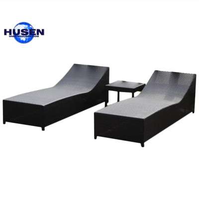 Outdoor Lounge Bed Rattan Chaise Lounge Set